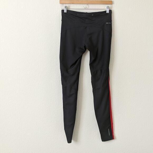 Nike Black Red Pants Womens Power Dri Fit Running Tights Run Leggings Medium M - Picture 6 of 10